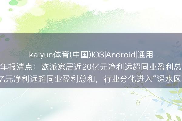 kaiyun体育(中国)IOS|Android|通用APP下载 A股定制家居企业年报清点：欧派家居近20亿元净利远超同业盈利总和，行业分化进入“深水区”