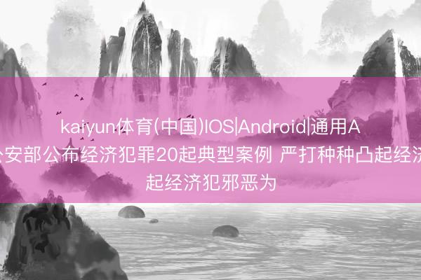 kaiyun体育(中国)IOS|Android|通用APP下载 公安部公布经济犯罪20起典型案例 严打种种凸起经济犯邪恶为