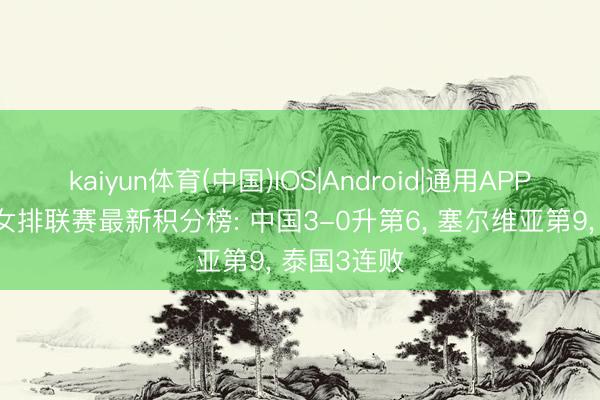 kaiyun体育(中国)IOS|Android|通用APP下载 宇宙女排联赛最新积分榜: 中国3-0升第6， 塞尔维亚第9， 泰国3连败