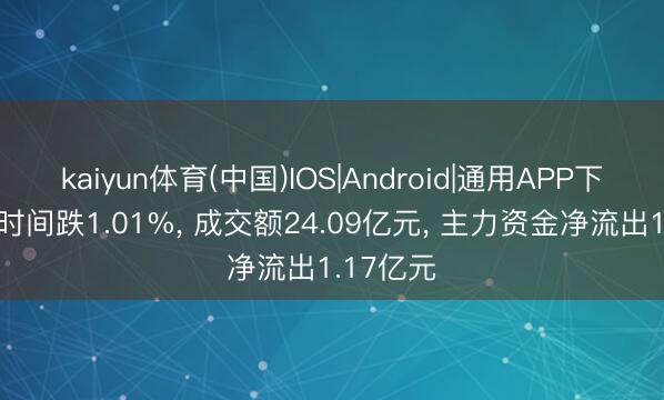 kaiyun体育(中国)IOS|Android|通用APP下载 宁德时间跌1.01%， 成交额24.09亿元， 主力资金净流出1.17亿元