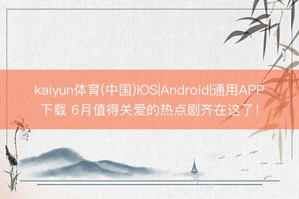 kaiyun体育(中国)IOS|Android|通用APP下载 6月值得关爱的热点剧齐在这了！