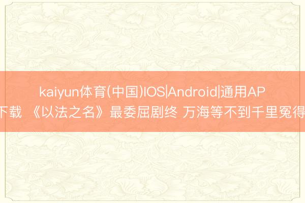 kaiyun体育(中国)IOS|Android|通用APP下载 《以法之名》最委屈剧终 万海等不到千里冤得雪