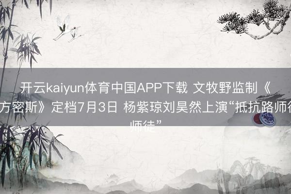 开云kaiyun体育中国APP下载 文牧野监制《魔方密斯》定档7月3日 杨紫琼刘昊然上演“抵抗路师徒”